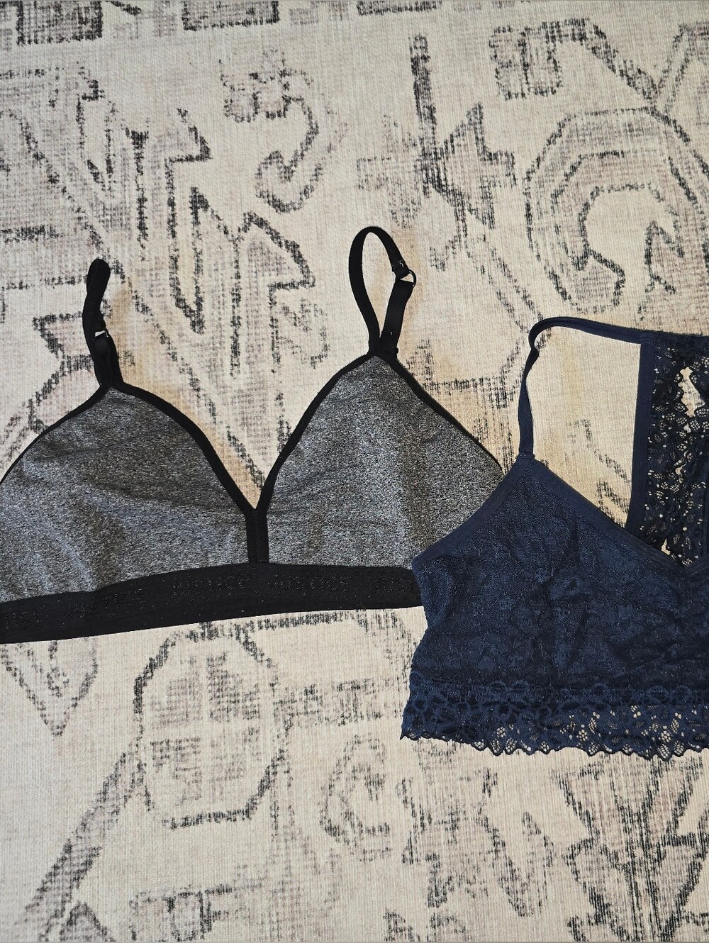 wonder nation Black and Navy Lace Bralette Set 32 Set Of 2